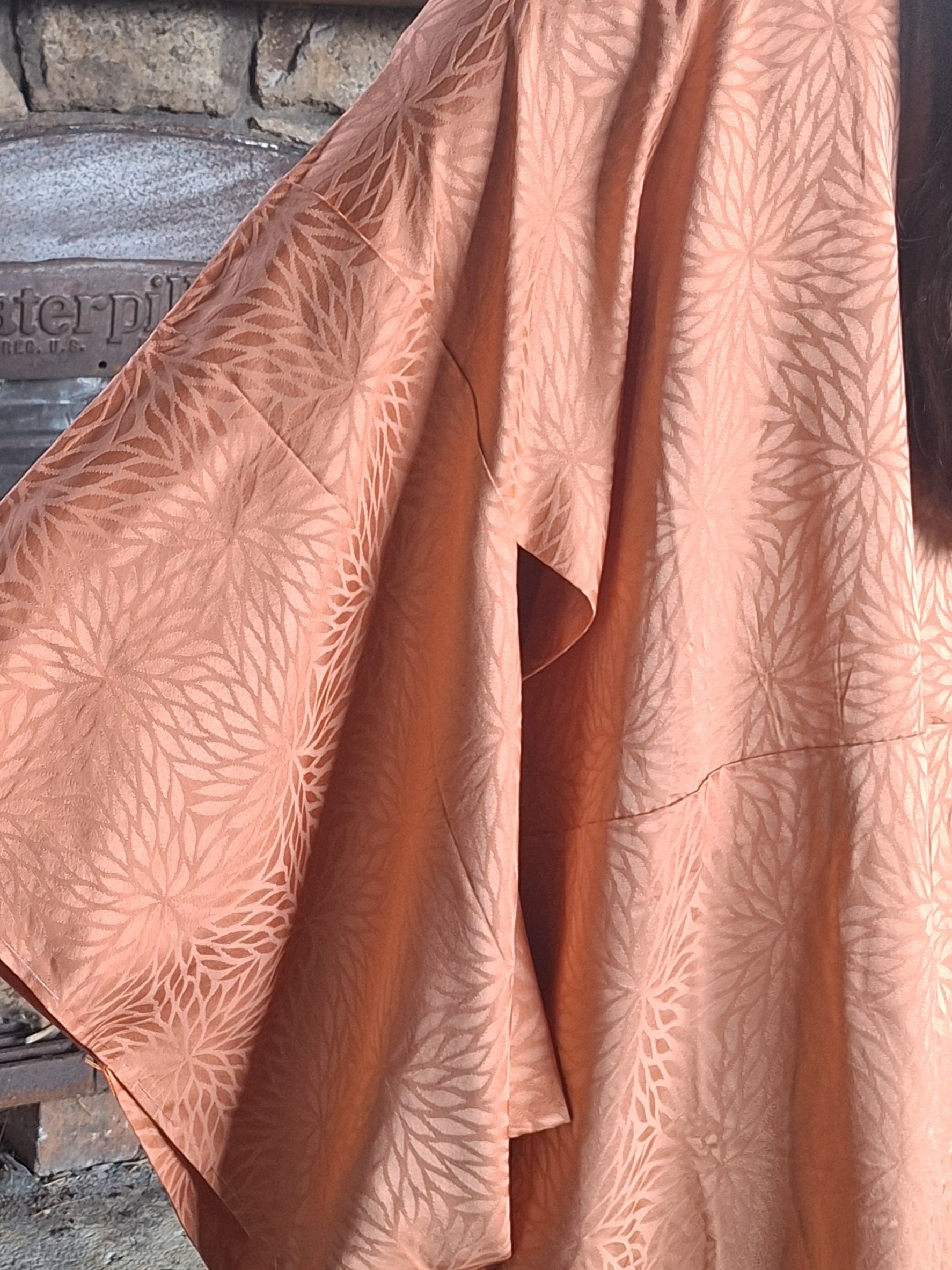 Peach Silk Juban - Chrysanthemum