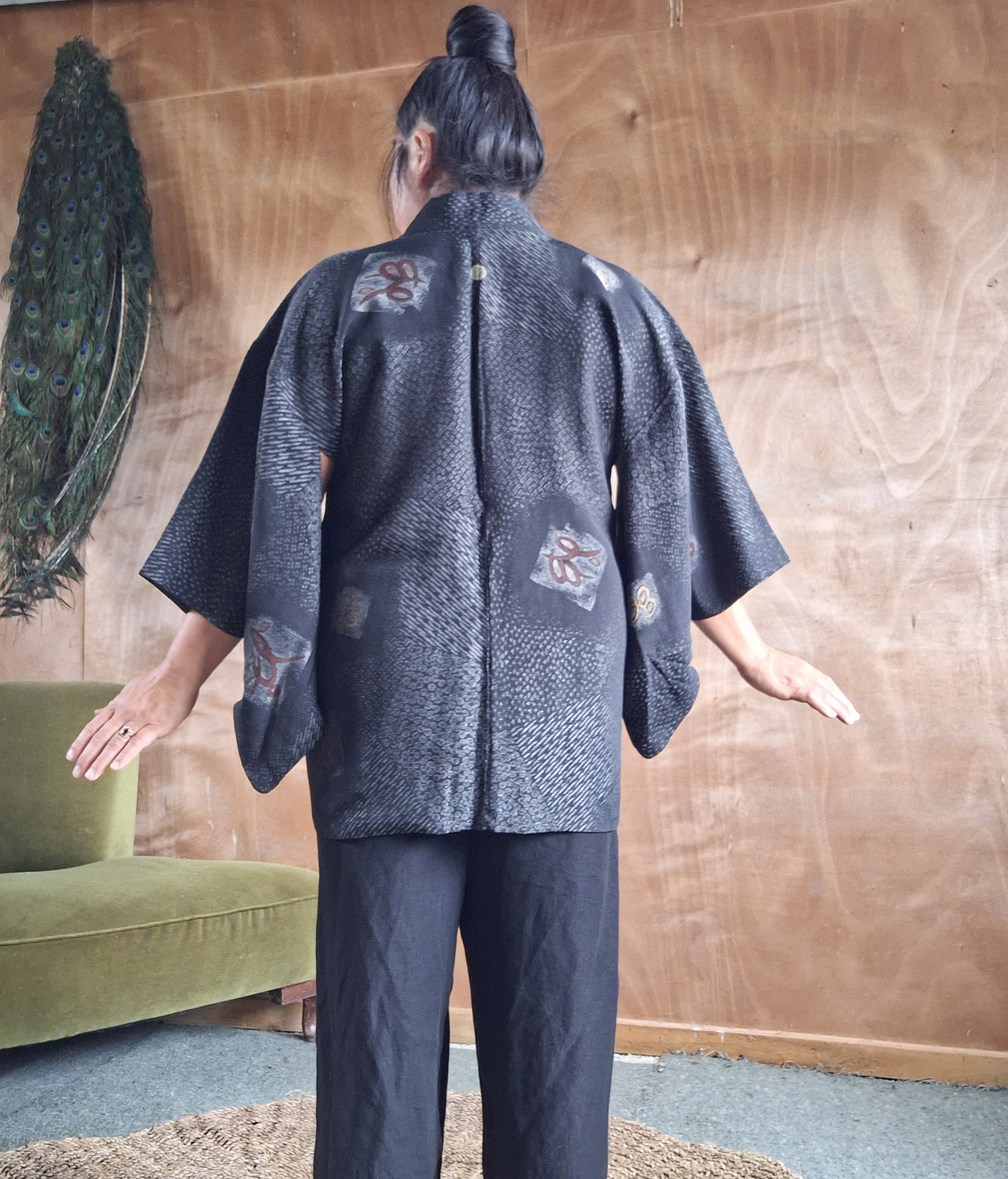 Haori Jacket - Matsu - Silver & Black